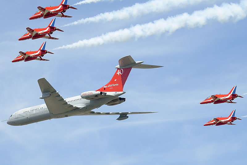 British aero space hawk multi role fighter aircraft, red arrow team