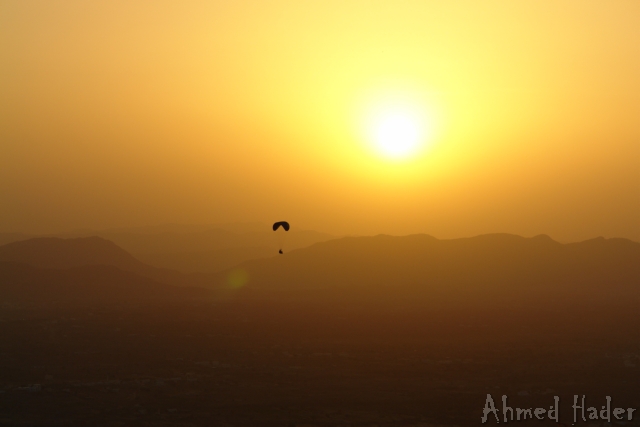 adventure from Asser team over mountain parachuting & parameter in abha city