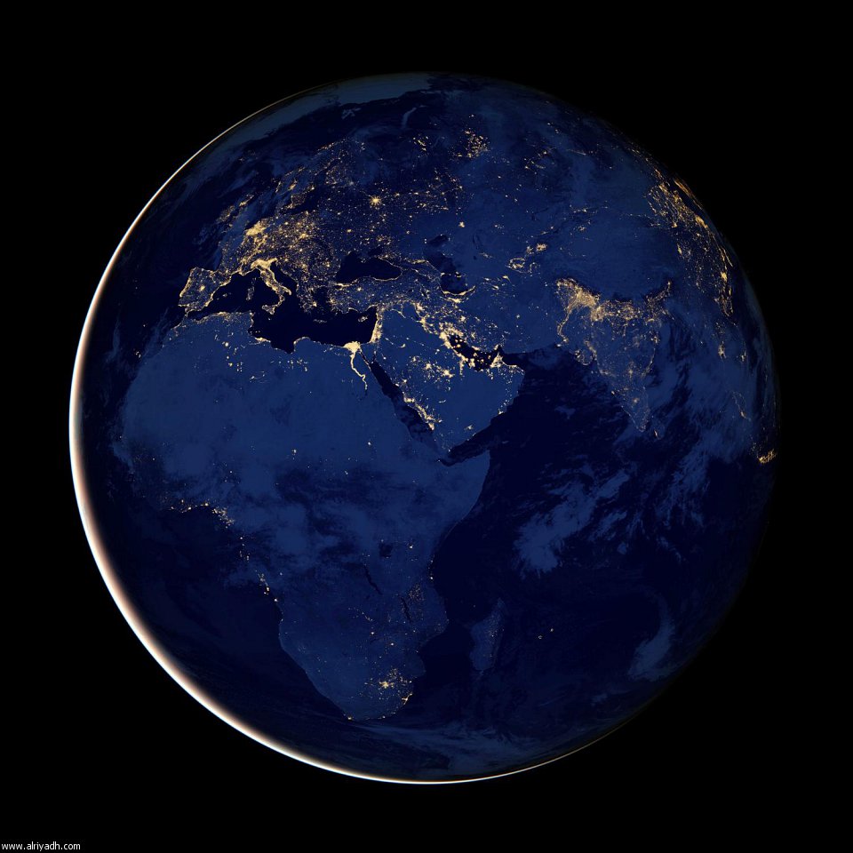 الكرة الارضية ليلا ((صور من وكالة ناسا الفضائية ...